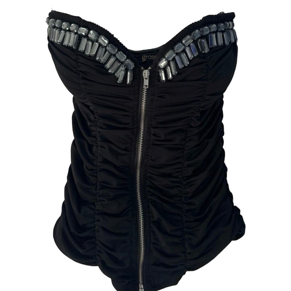 NWT stunning Grass Collection black tube top Sz xs holiday New years